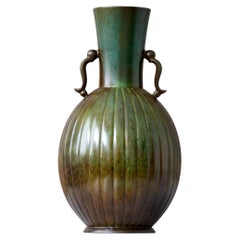 Stunning Bronze Art Deco Vase by GAB Guldsmedsaktiebolaget, Sweden, 1930s.
