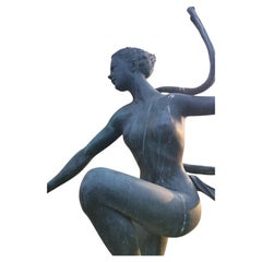 Splendida "Ballerina" in bronzo, primi del XX secolo, H: 200 cm, Art Déco