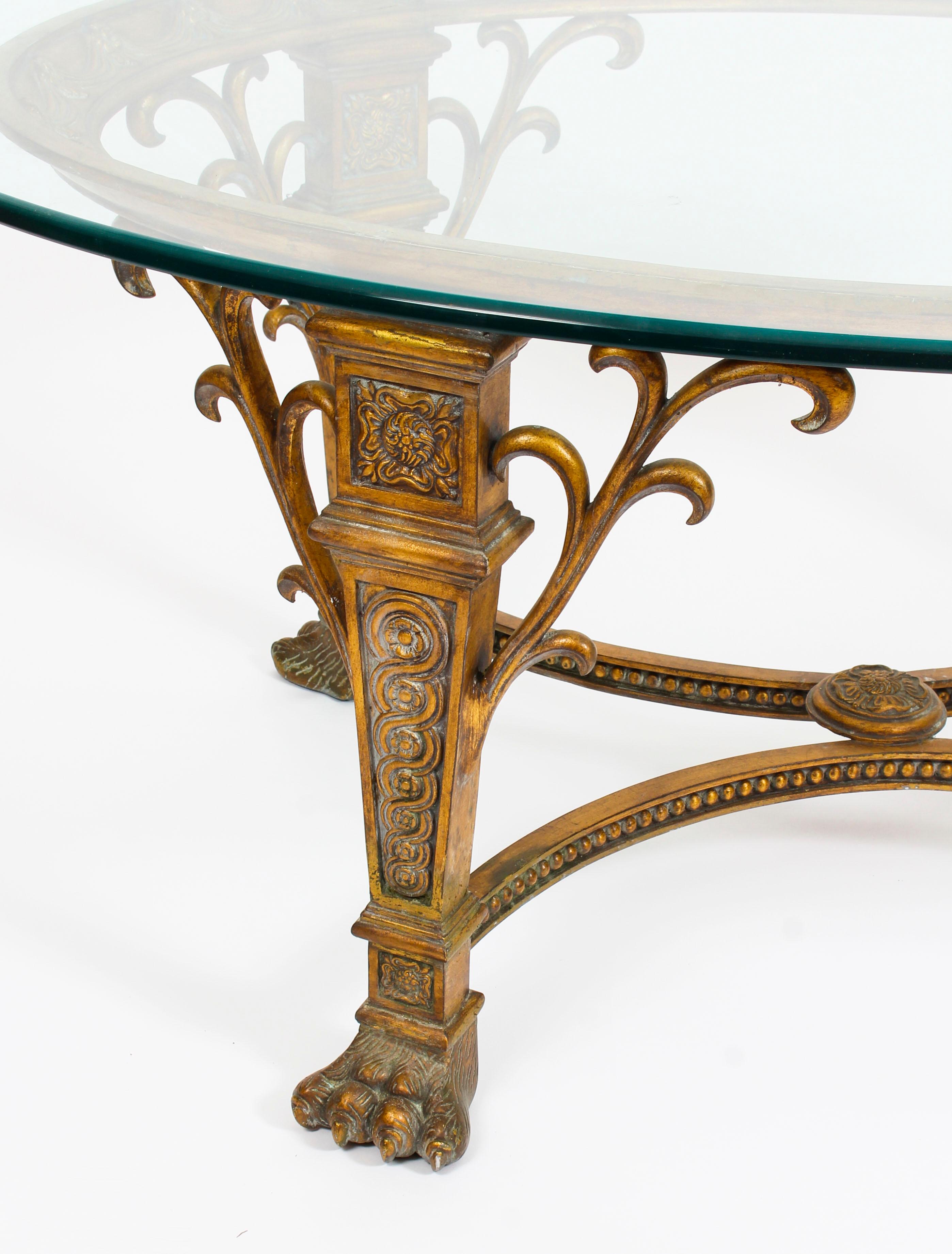 Stunning Bronze Hollywood Regency Coffee Table Mid-20th Century 3
