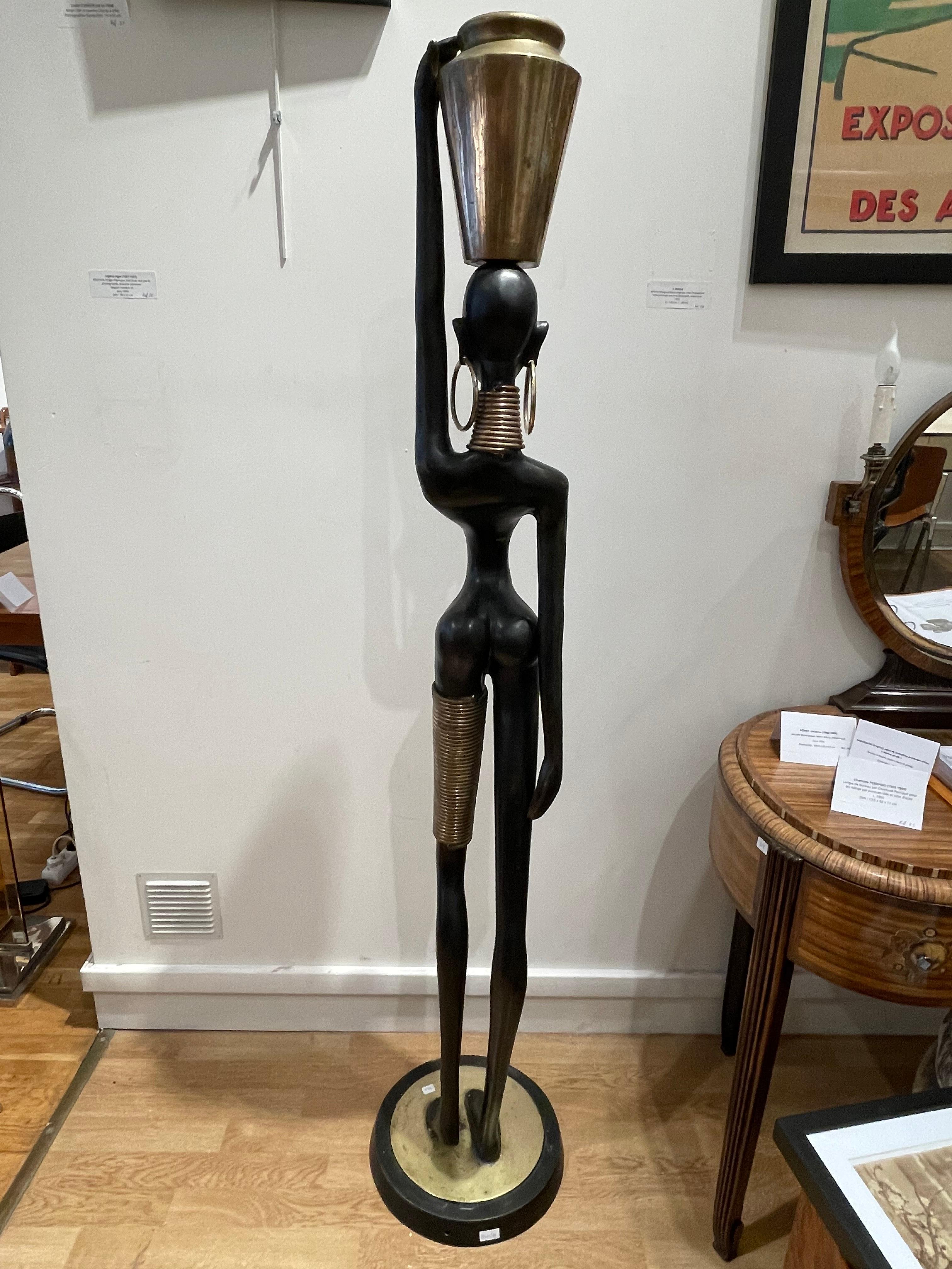 Modern Stunning Bronze of an African lady carrying water, in the style of Karl Hagenaue For Sale