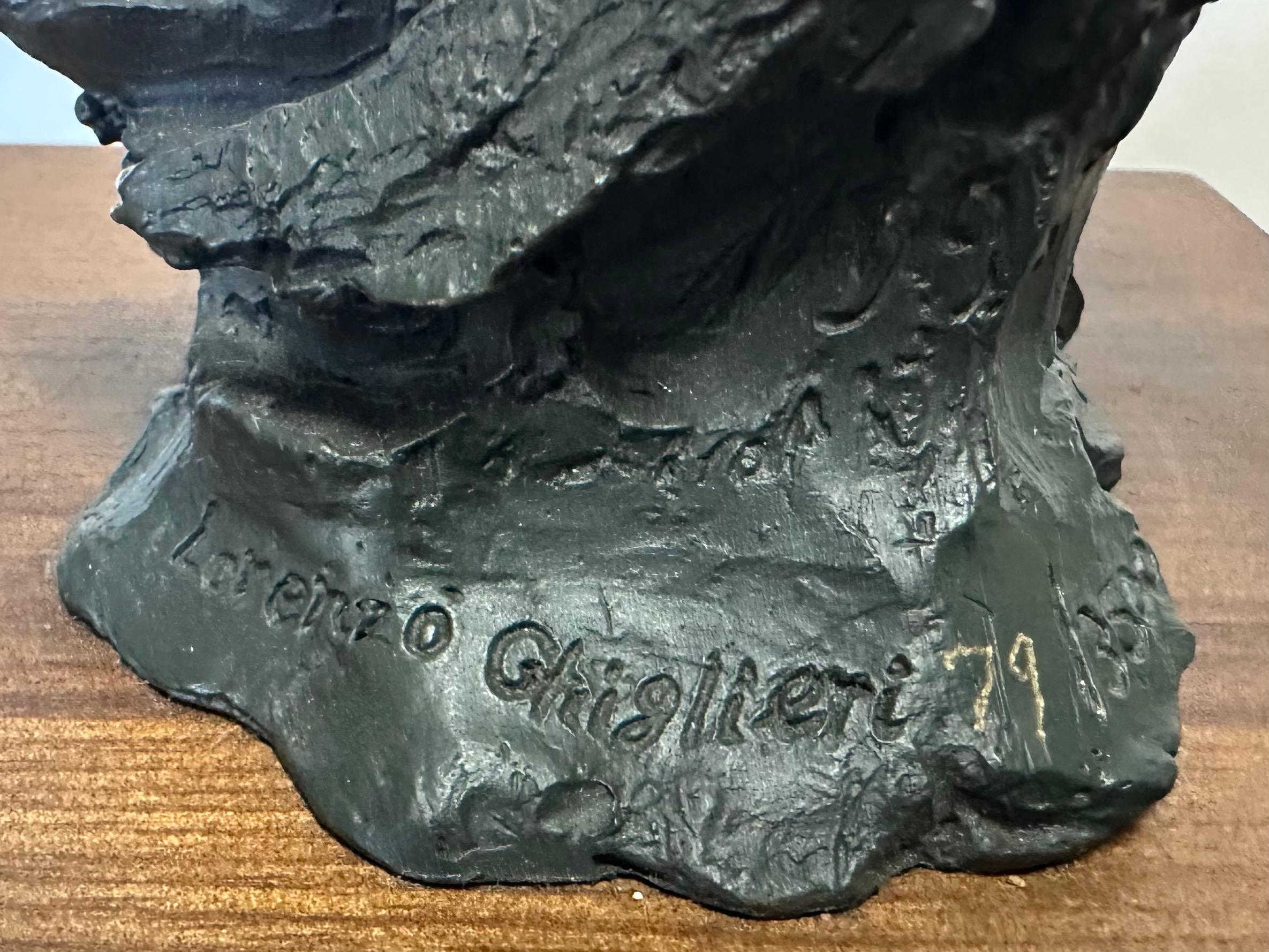 Stunning Bronze on Wood Base Bald Eagle Sculpture 