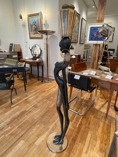 Stunning Bronze Sculpture of a Water Carrier African Lady