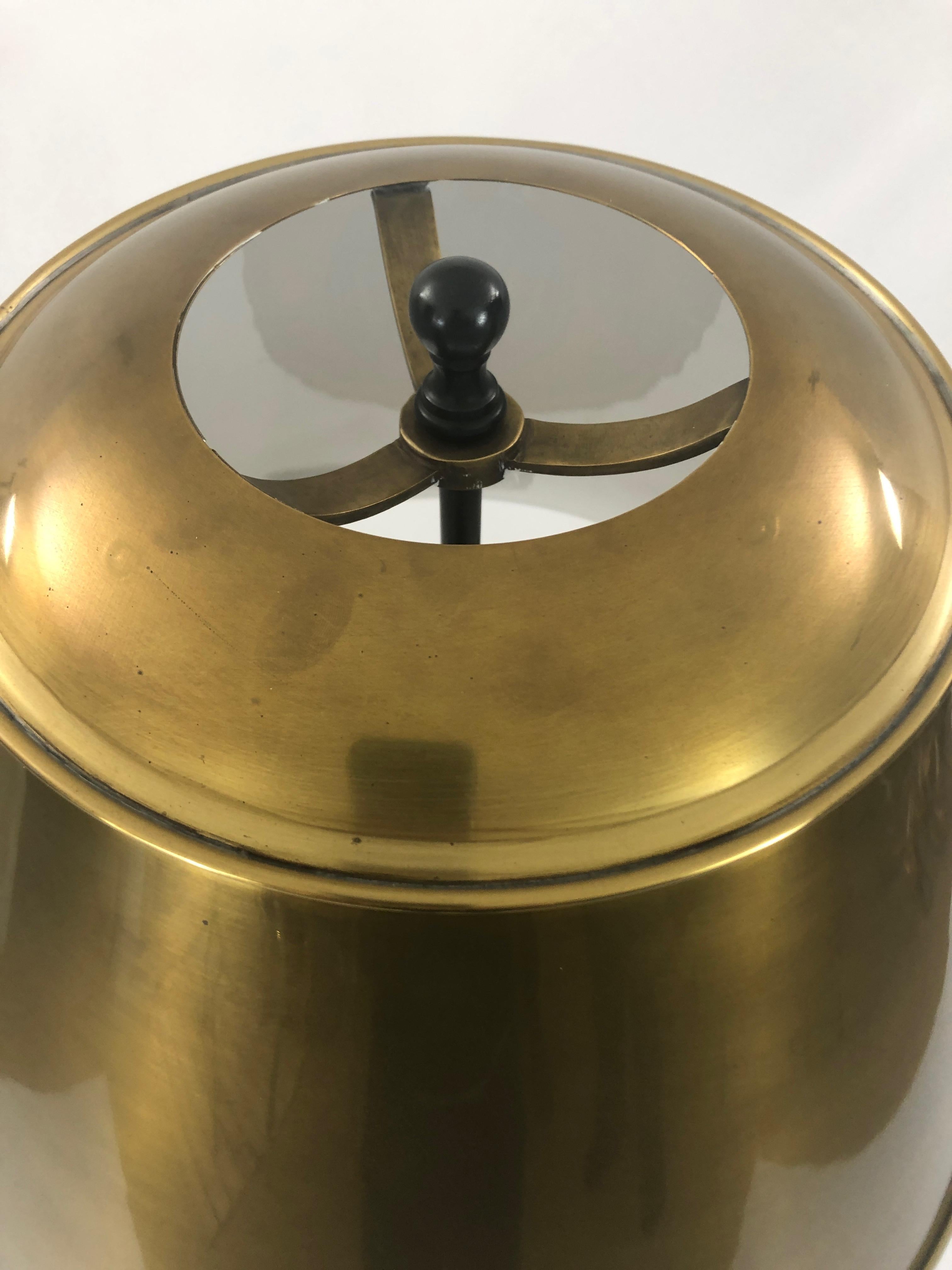 American Stunning Bronze Table Lamp with Brass Shade