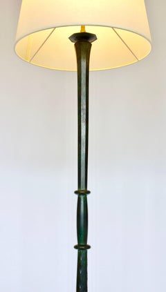 Stunning Bronze Verdigris Floor-Lamp by Genet & Michon, 1930