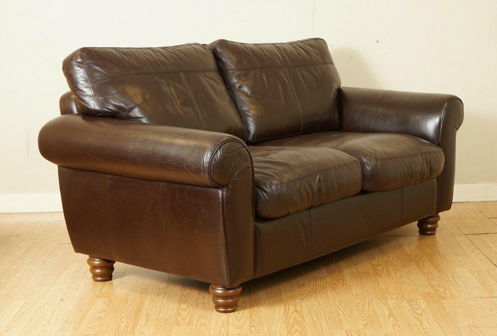 Stunning Brown Heritage Saddle Leather John Lews Madison 2 Seater Sofa '1/2' 5