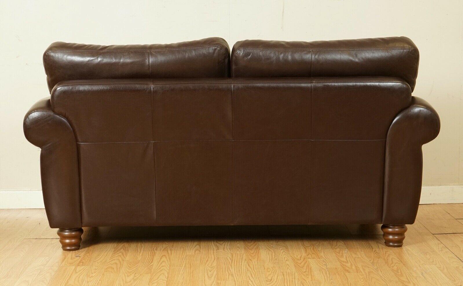 Stunning Brown Heritage Saddle Leather John Lews Madison 2 Seater Sofa '1/2' 7