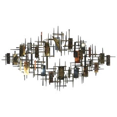 Stunning Brutalist Multi-Metal Wall Sculpture by R. H. Berger