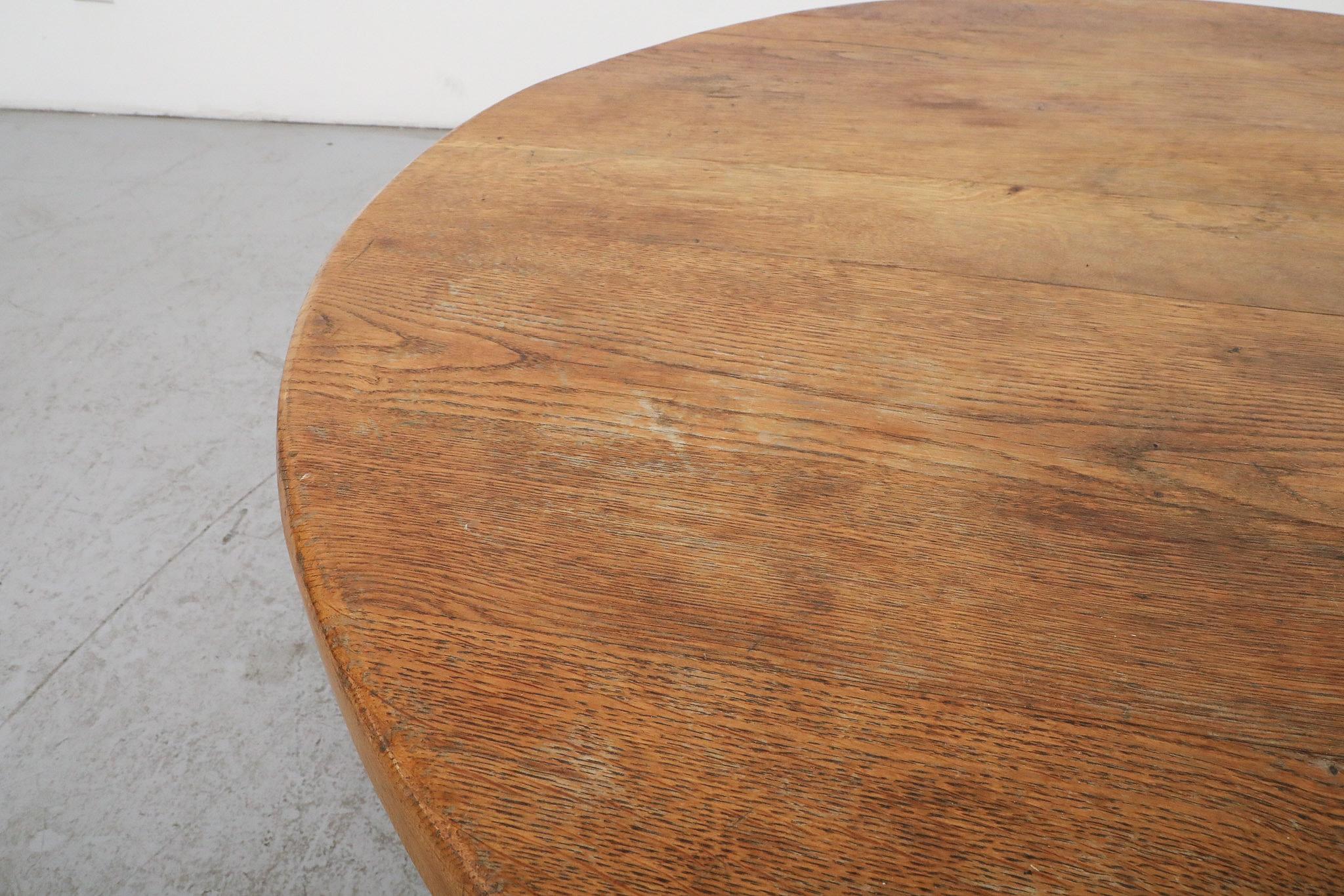Stunning Brutalist Pierre Chapo Inspired Heavy Oak Coffee Table 4