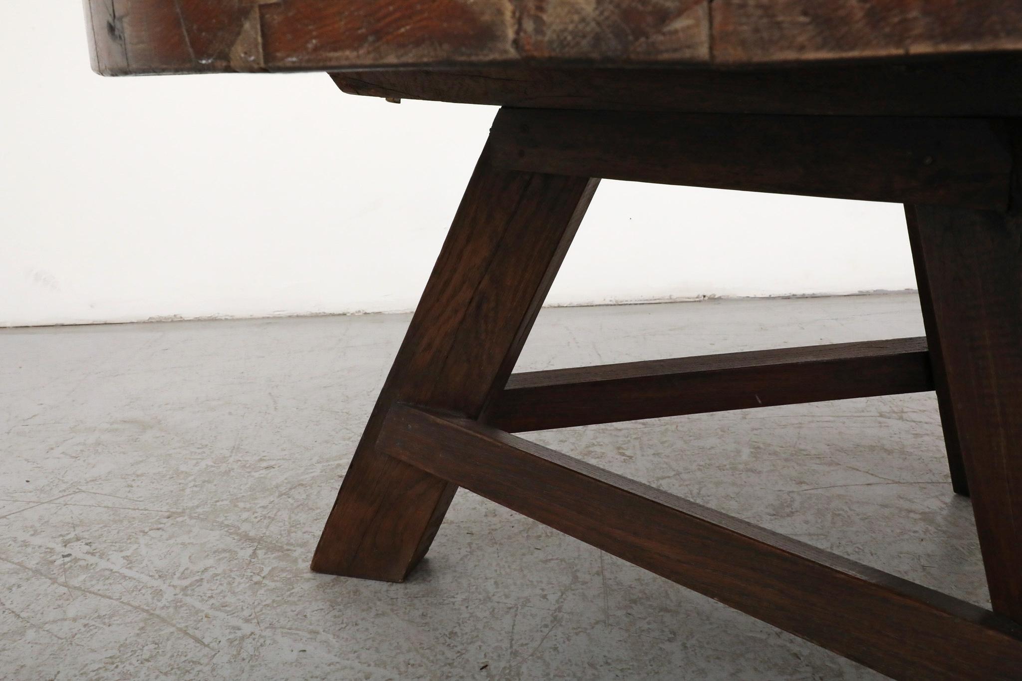 Stunning Brutalist Pierre Chapo inspired Oak Coffee Table 5