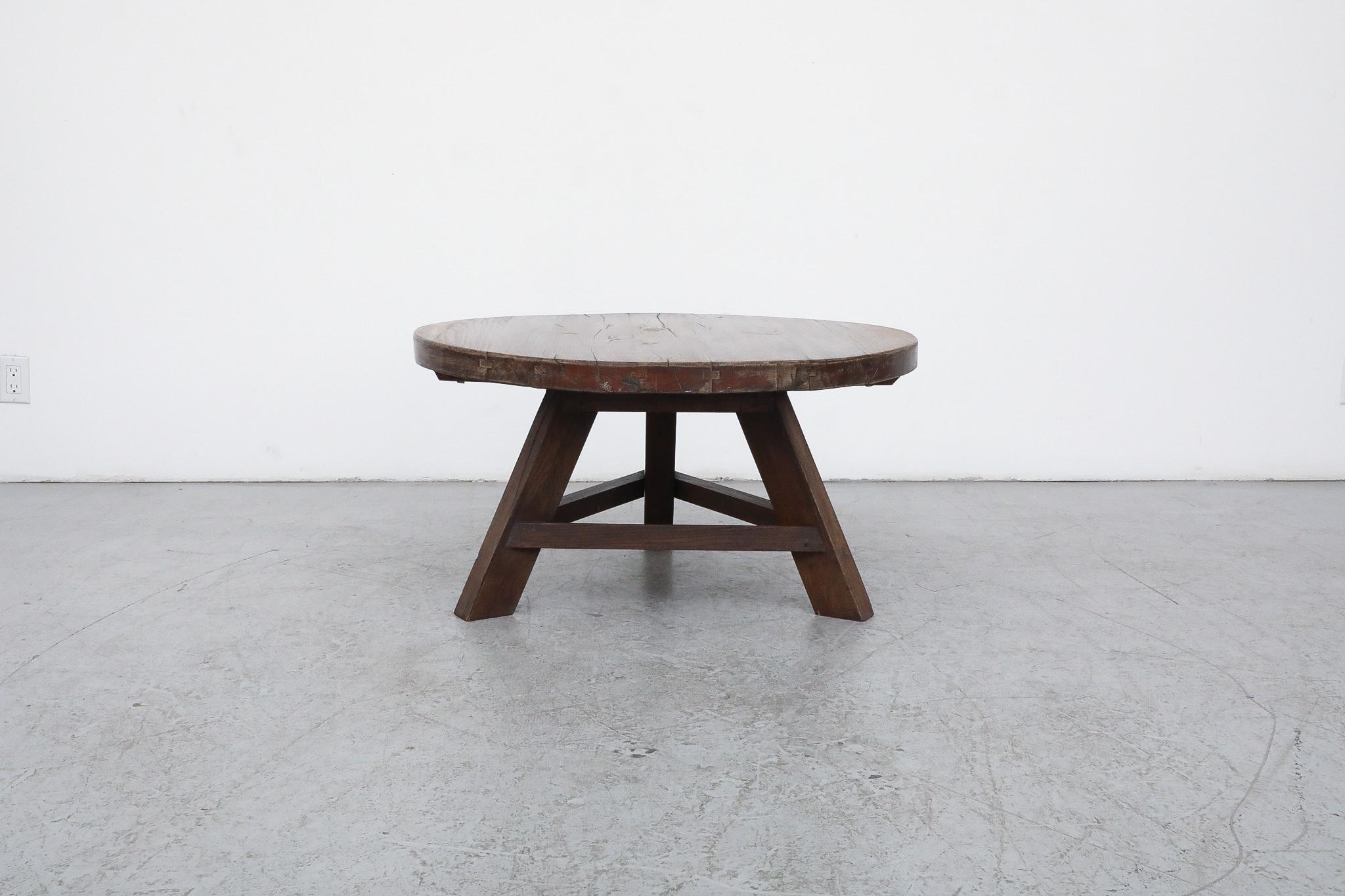 Stunning Brutalist Pierre Chapo inspired Oak Coffee Table 6