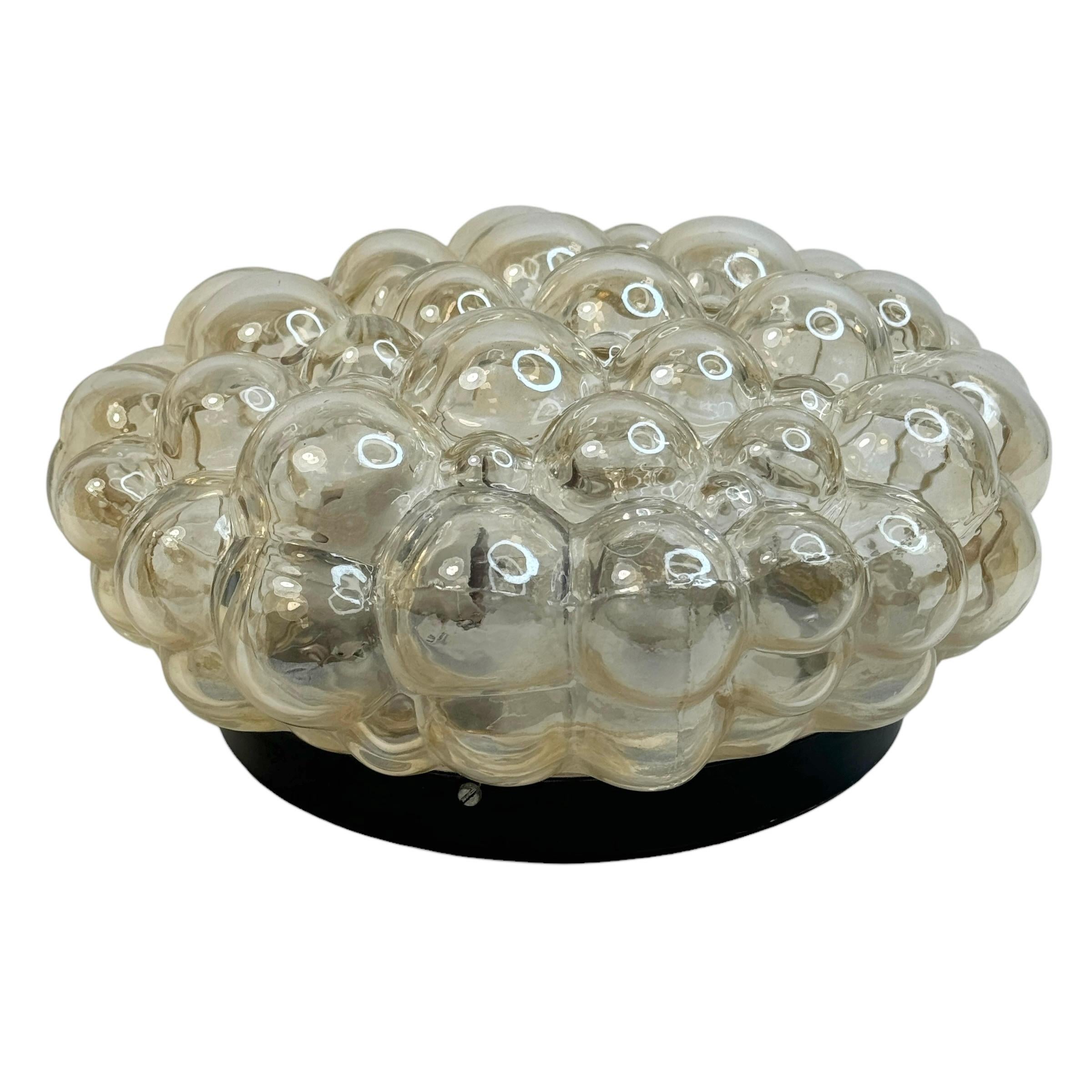 Metal Stunning Bubble Glass Flush Mount by Helena Tynell for Limburg, Germany, 1960s