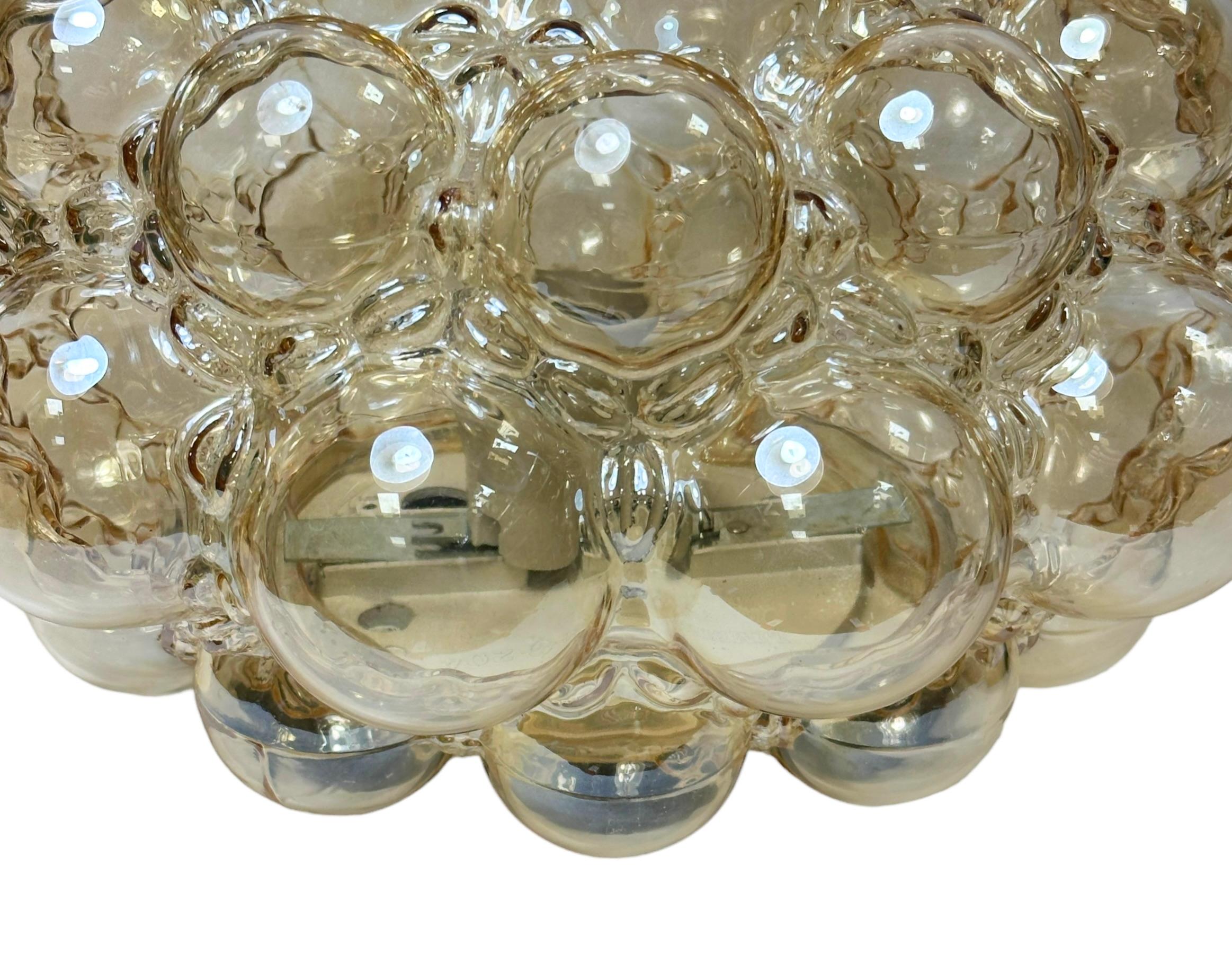 Stunning Bubble Glass Flush Mount by Helena Tynell for Limburg, Germany, 1960s For Sale 2