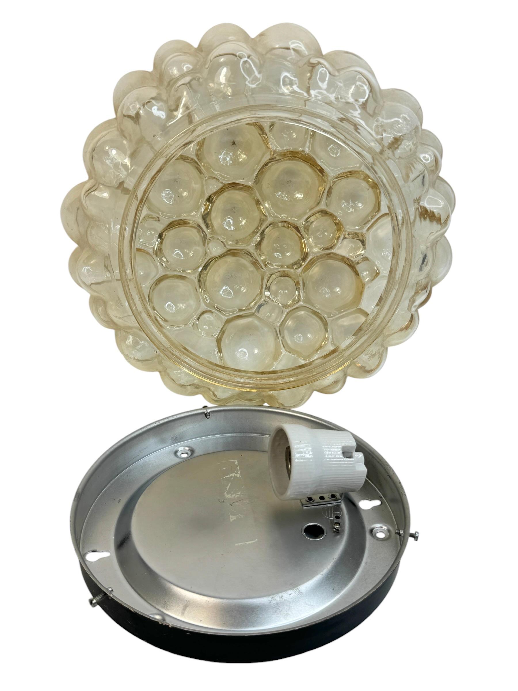 Stunning Bubble Glass Flush Mount by Helena Tynell for Limburg, Germany, 1960s 3