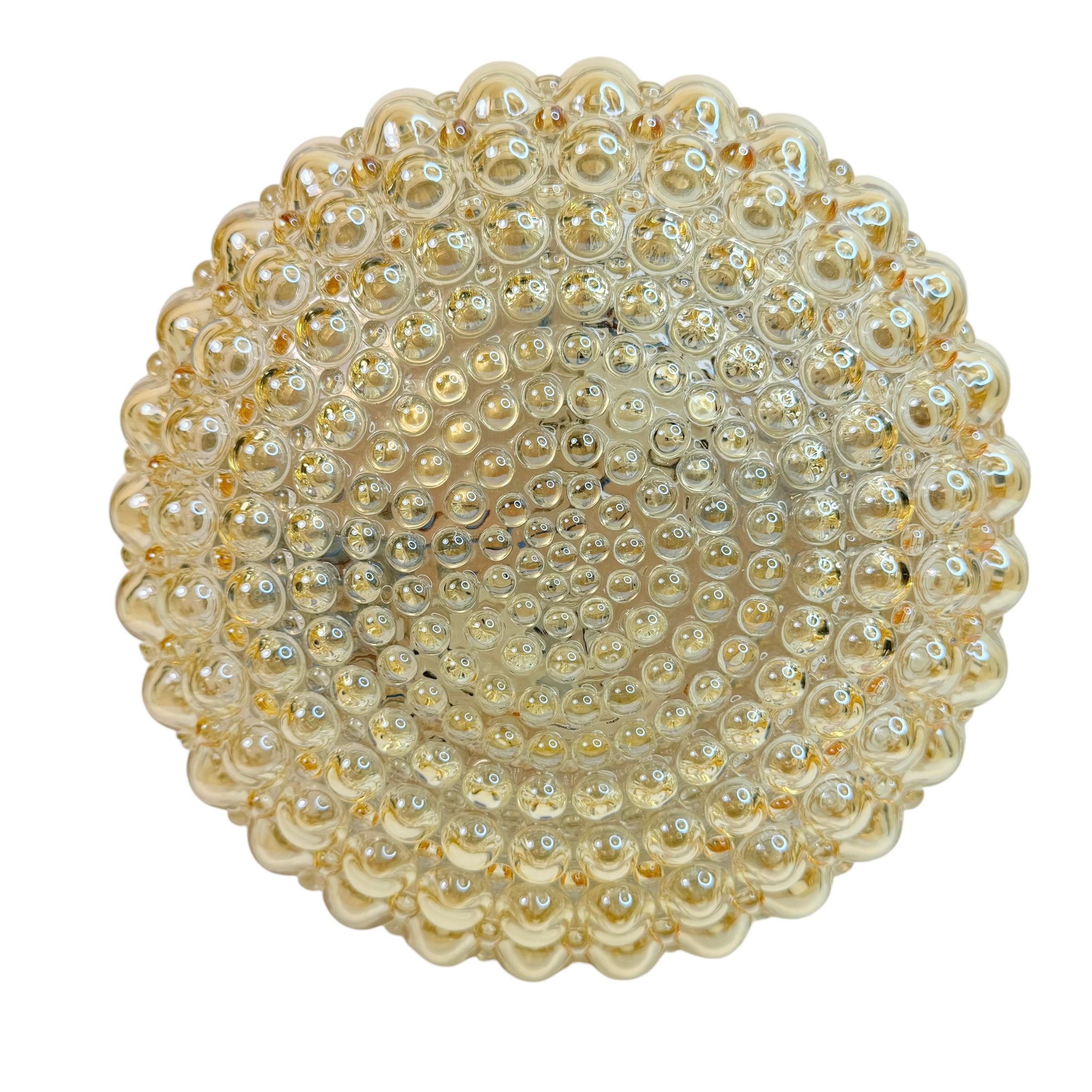 Late 20th Century Stunning Bubble Glass Flush Mount Helena Tynell Style Limburg, Germany, 1970s For Sale