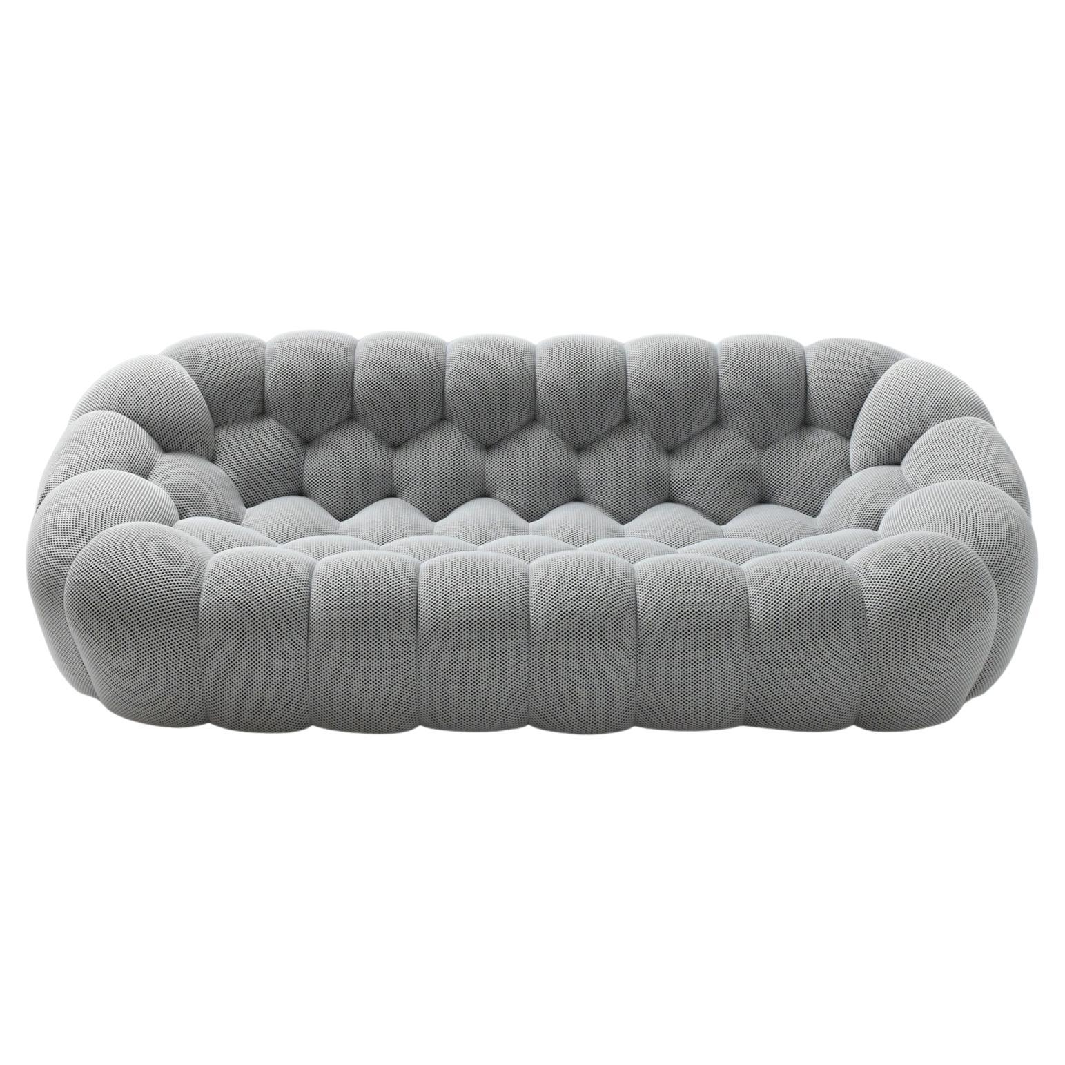 Superb Bubble sofa in gray fabric by Sasha Lakic for Roche Bobois France -  Occasion | auctionlab