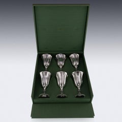 Stunning Buccellati Solid Silver Large Goblets in Original Case, circa 1980