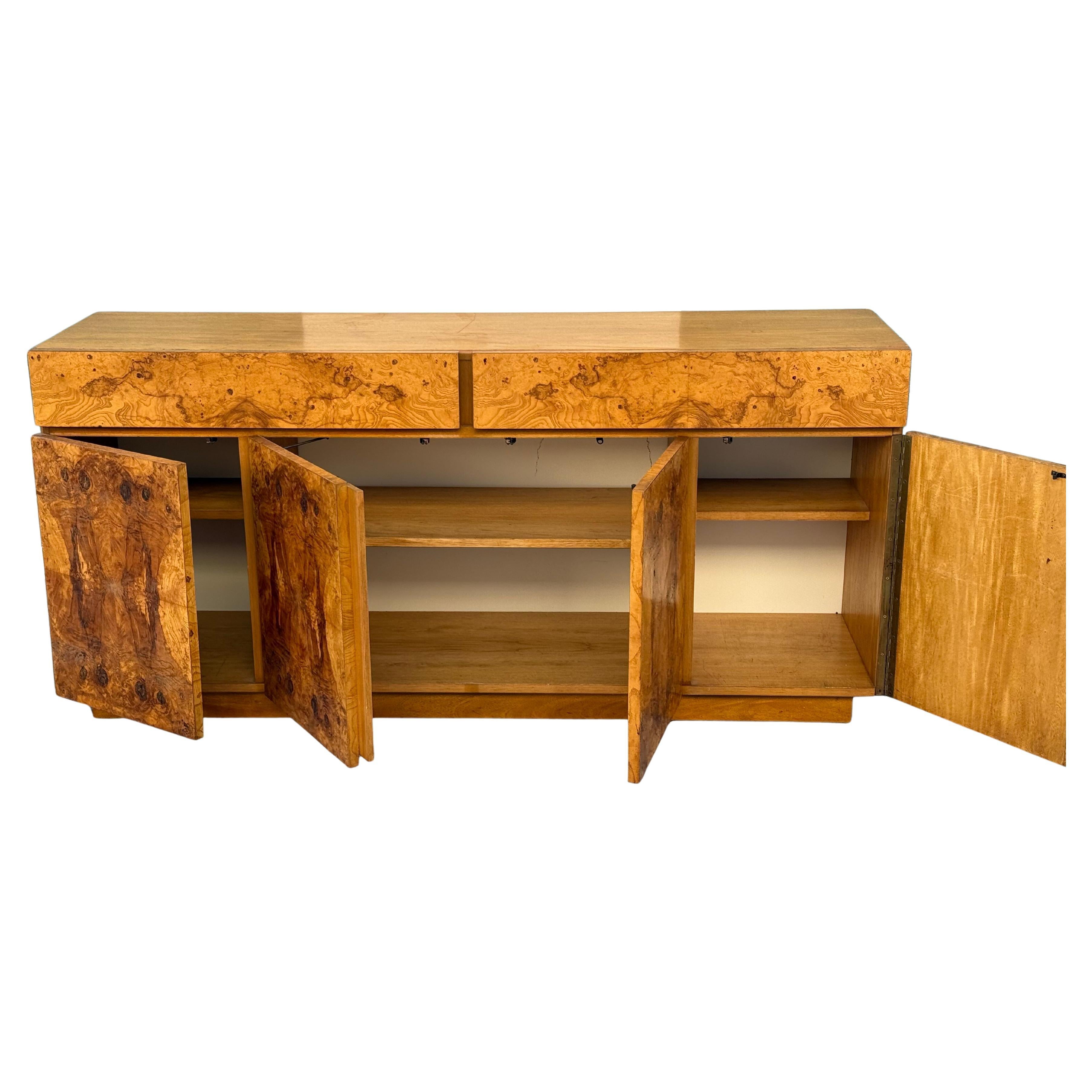 Late 20th Century Stunning Burl Wood Credenza Dresser by Roland Carter for Lane, 1970s For Sale