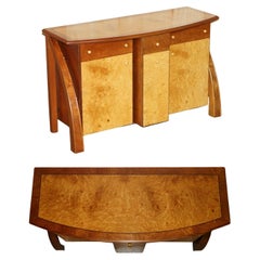 STUNNING BURR MAPLE & THUYA WOOD ANDREW VARA ART DECO SCULPTURAL SiDEBOARD