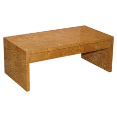 Stunning Burr Satinwood Two-Drawer Coffee Table Stunning Patina Part of a Suite