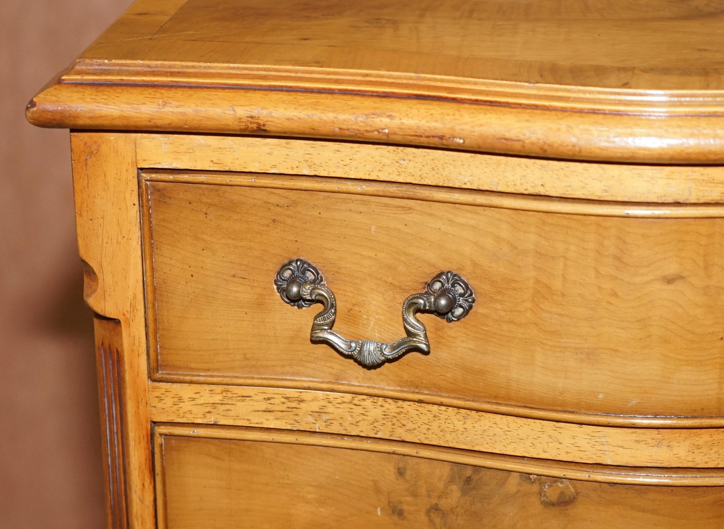 Stunning Burr Walnut Chest of Drawers or Lovely Lamp End Wine Bedside Table 5