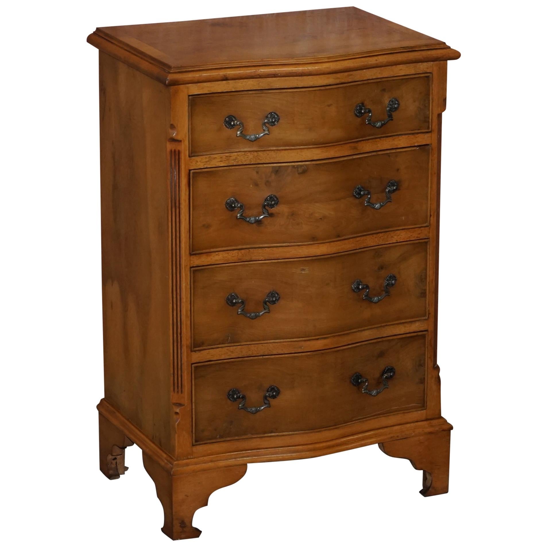 Stunning Burr Walnut Chest of Drawers or Lovely Lamp End Wine Bedside Table