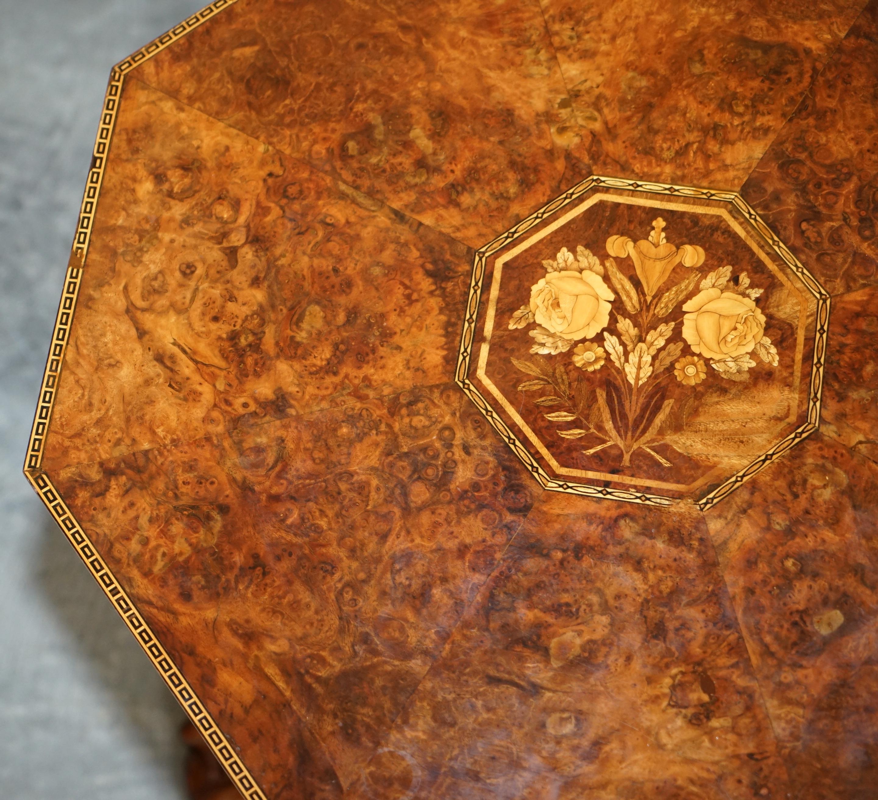 Stunning Burr Walnut Early 19th Century Birdcage Table Top on Later Claw & Ball For Sale 7