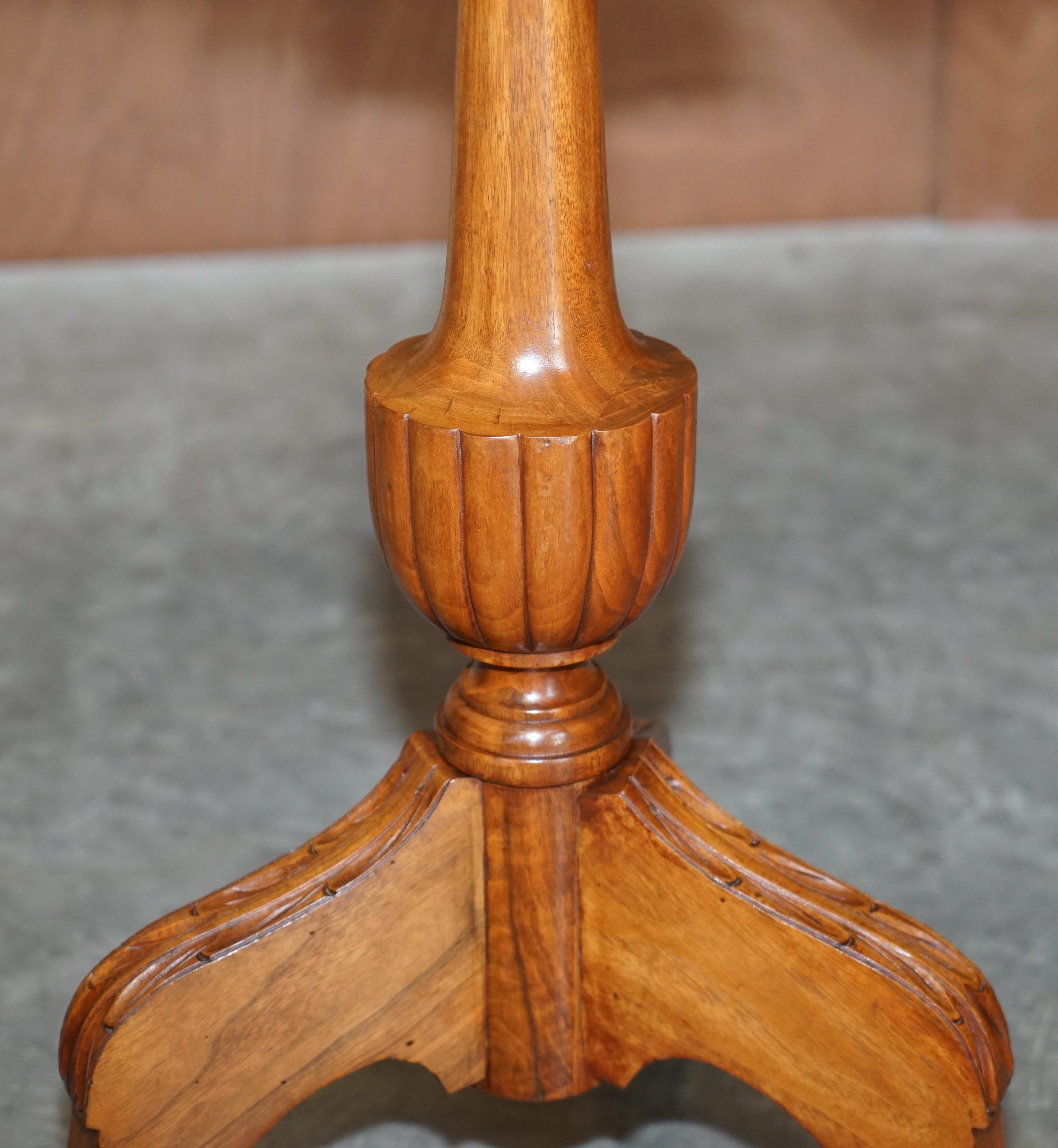 Stunning Burr Walnut Early 19th Century Birdcage Table Top on Later Claw & Ball For Sale 2