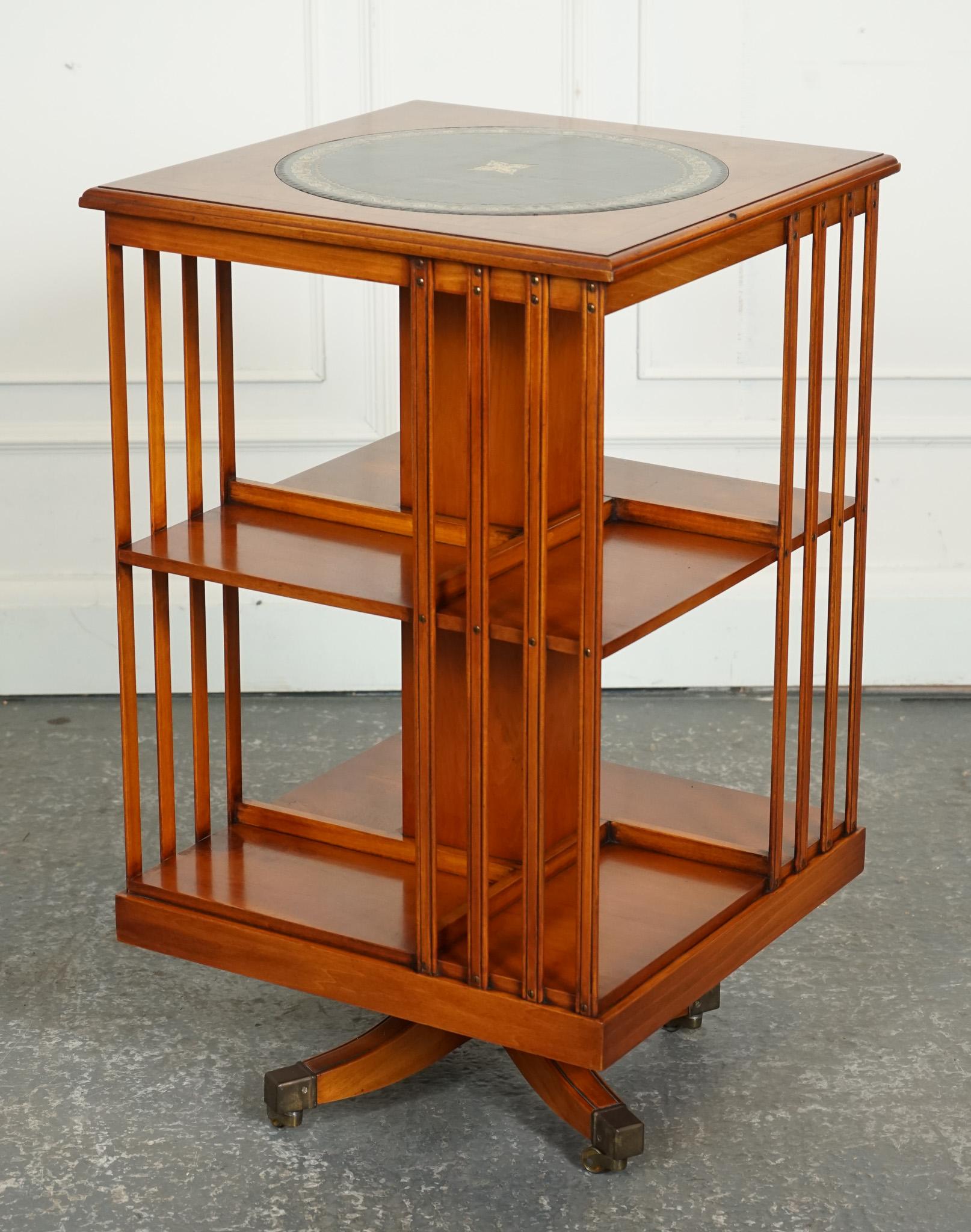 

We are delighted to offer for sale this Bevan Funnell Revolving Bookcase.

A Bevan Funnell Burr Walnut Green Leather Top Revolving Bookcase is a luxurious and elegant piece of furniture that exudes sophistication and class. Crafted from burr