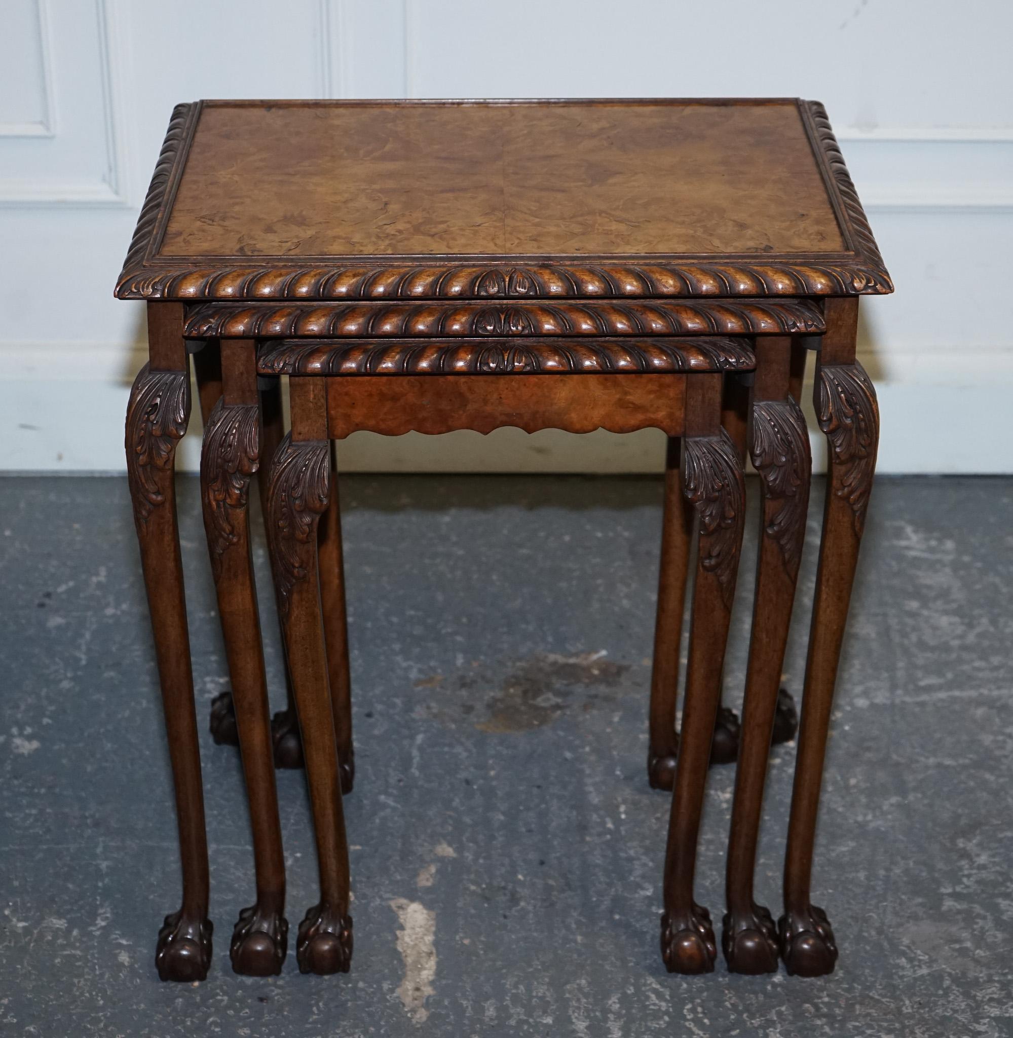 Antiques of London



We are delighted to offer for sale This Stunning Burr Walnut Nest of Three Tables Features.

 Exquisite craftsmanship and design showcase the rich, warm hues and intricate grain patterns characteristic of high-quality walnut