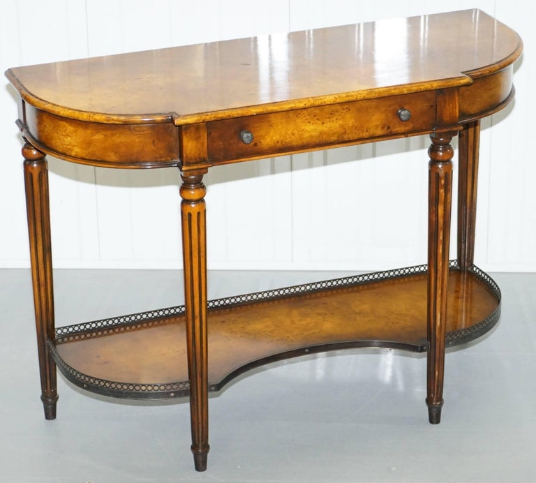 Stunning Burr Walnut Theodore Alexander Console Table with Single ...