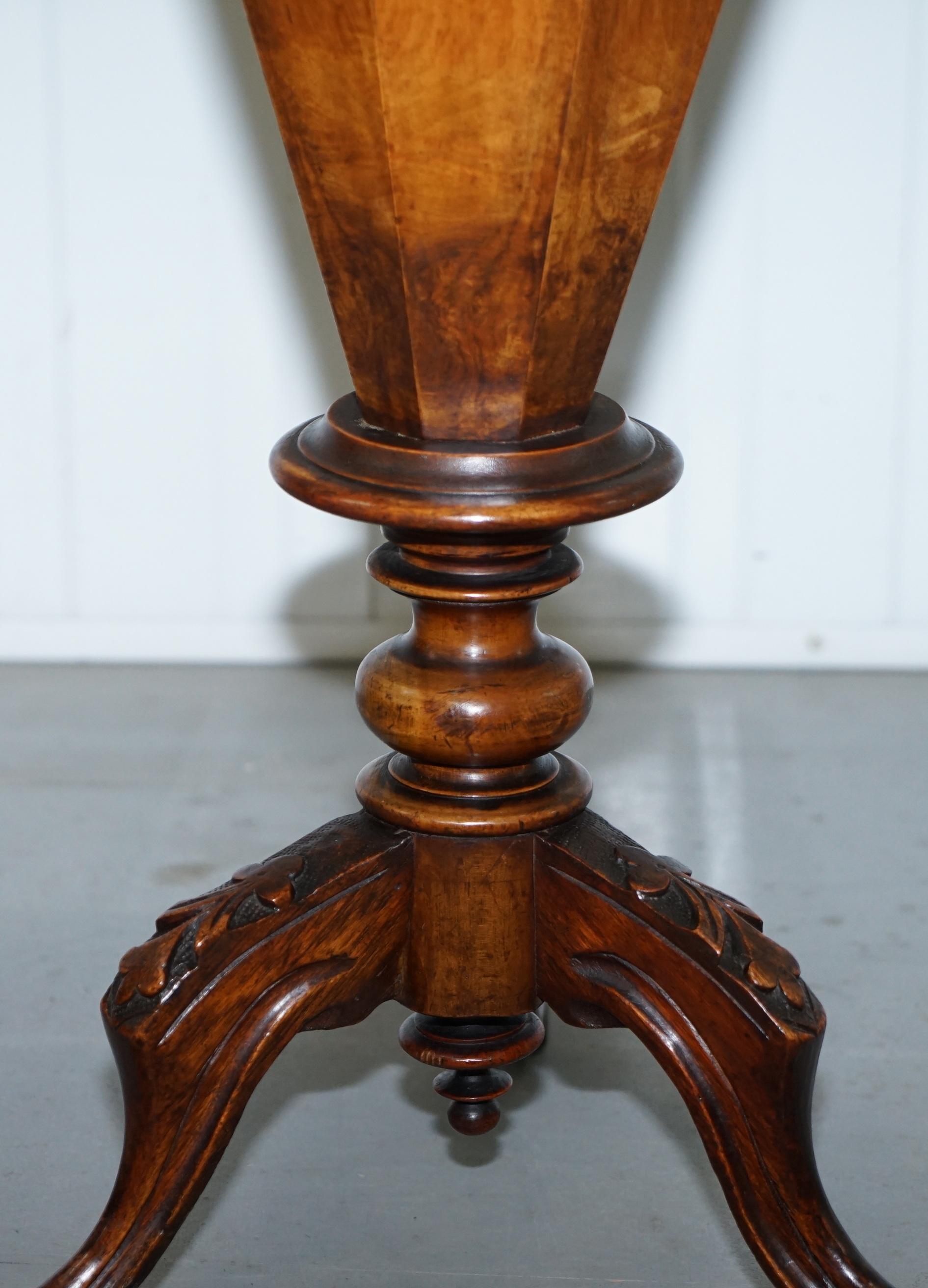 Stunning Burr Walnut Victorian Sewing or Work Box Great as Side Lamp End Table 13