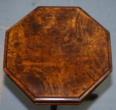 Stunning Burr Walnut Victorian Sewing or Work Box Great as Side Lamp End Table