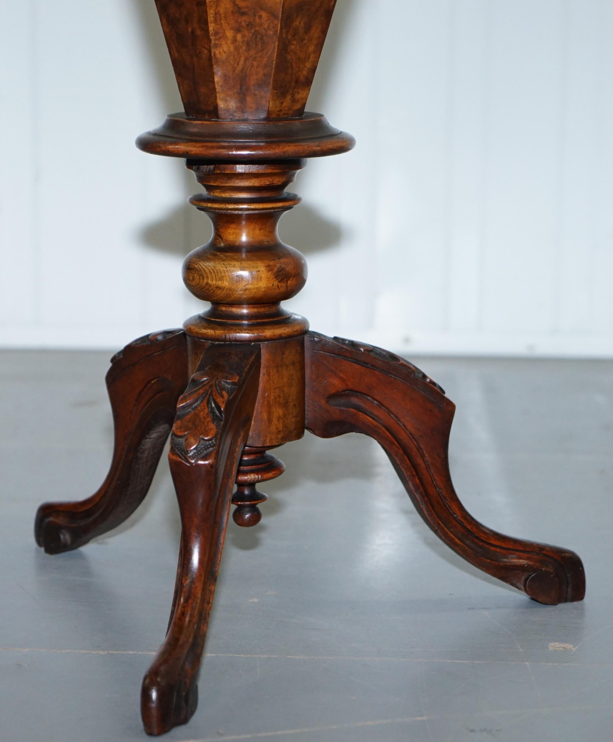 Stunning Burr Walnut Victorian Sewing or Work Box Great as Side Lamp End Table 1