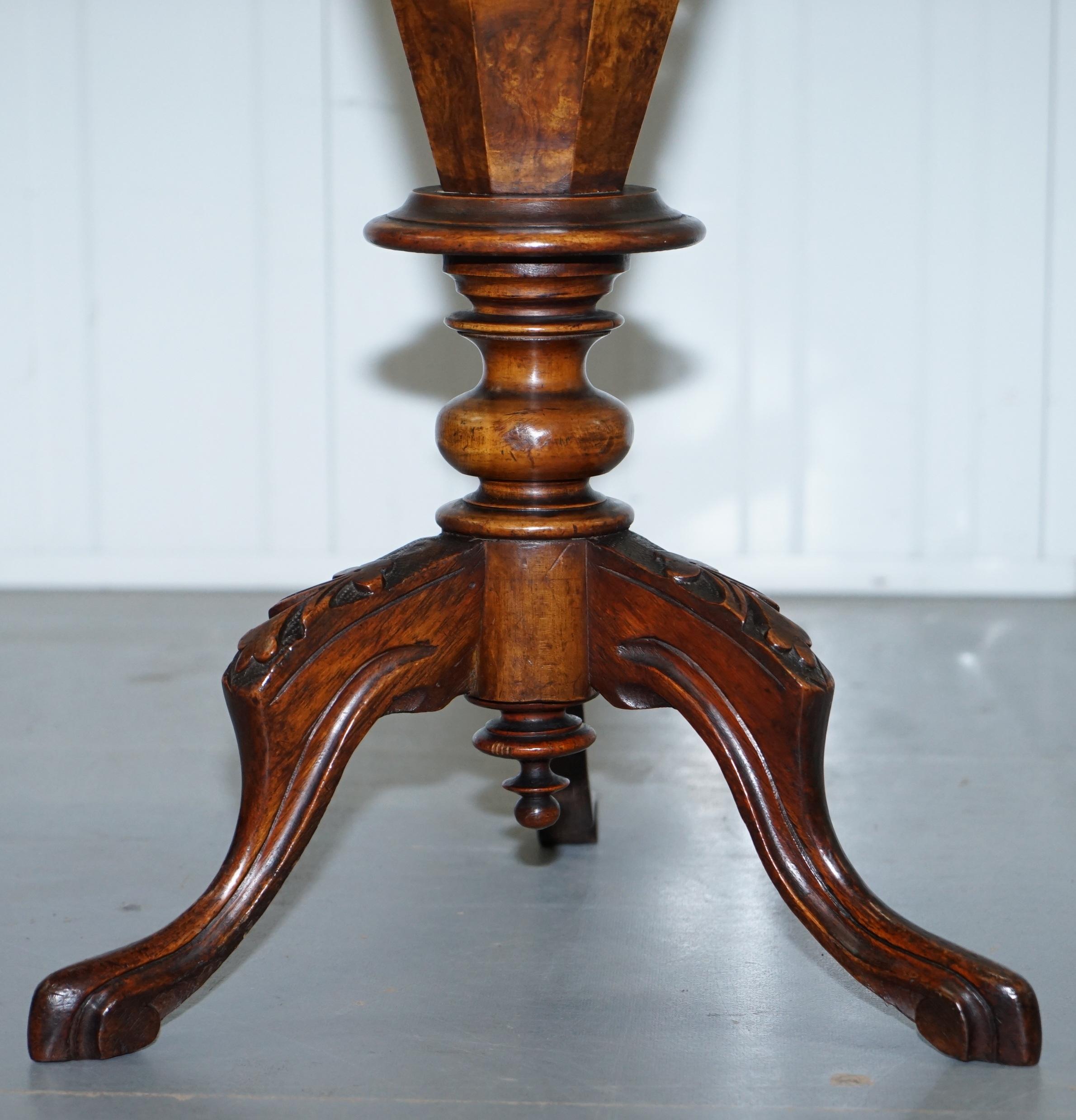 Stunning Burr Walnut Victorian Sewing or Work Box Great as Side Lamp End Table 2