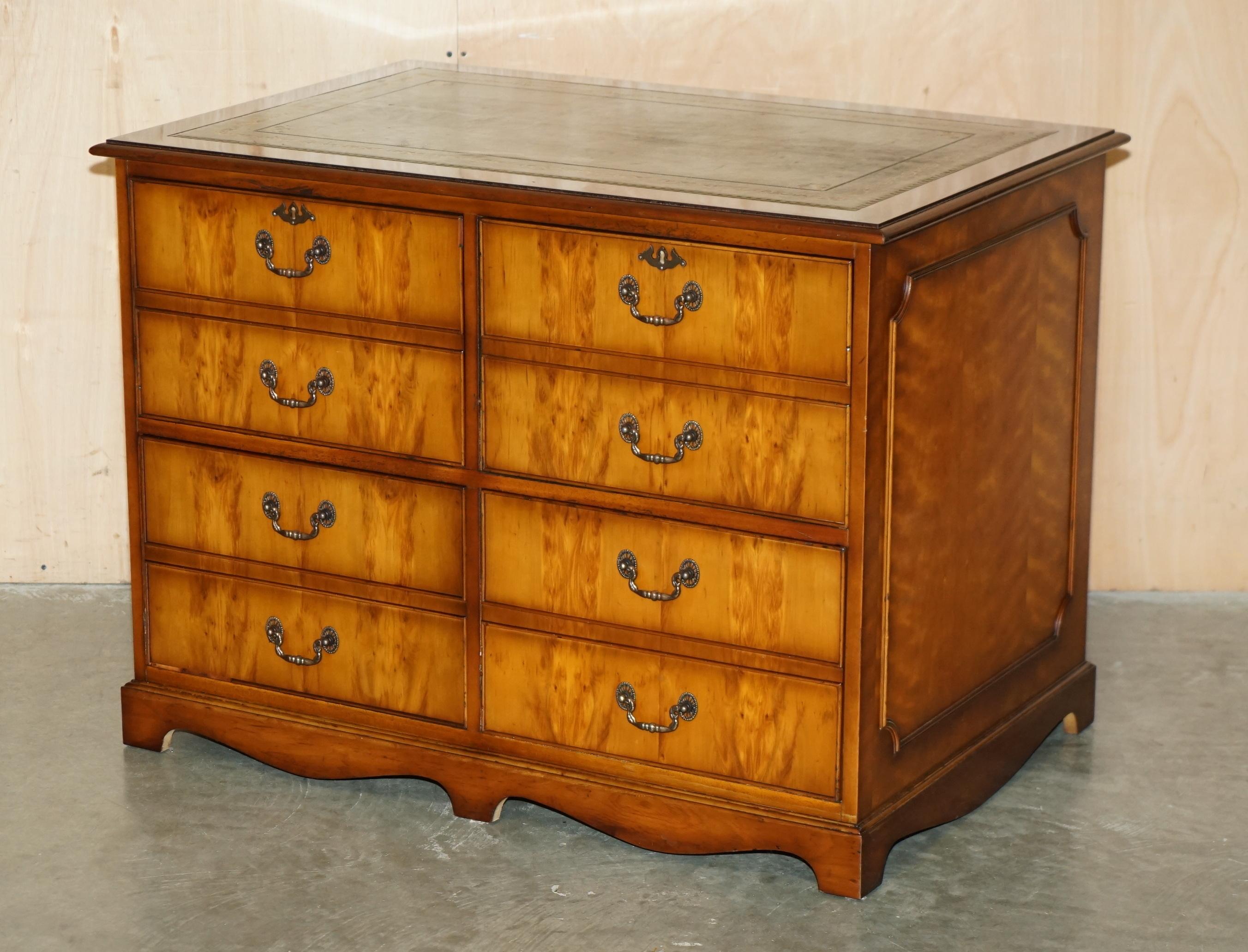 Royal House Antiques

Royal House Antiques is delighted to offer for sale this lovely, extra large Burr & Burl Yew wood green Leather quad drawer filing cabinet 

Please note the delivery fee listed is just a guide, it covers within the M25 only for