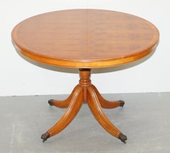 Stunning Burr Yew Wood Round Tilt-Top Dining or Occasional Centre Table Patina