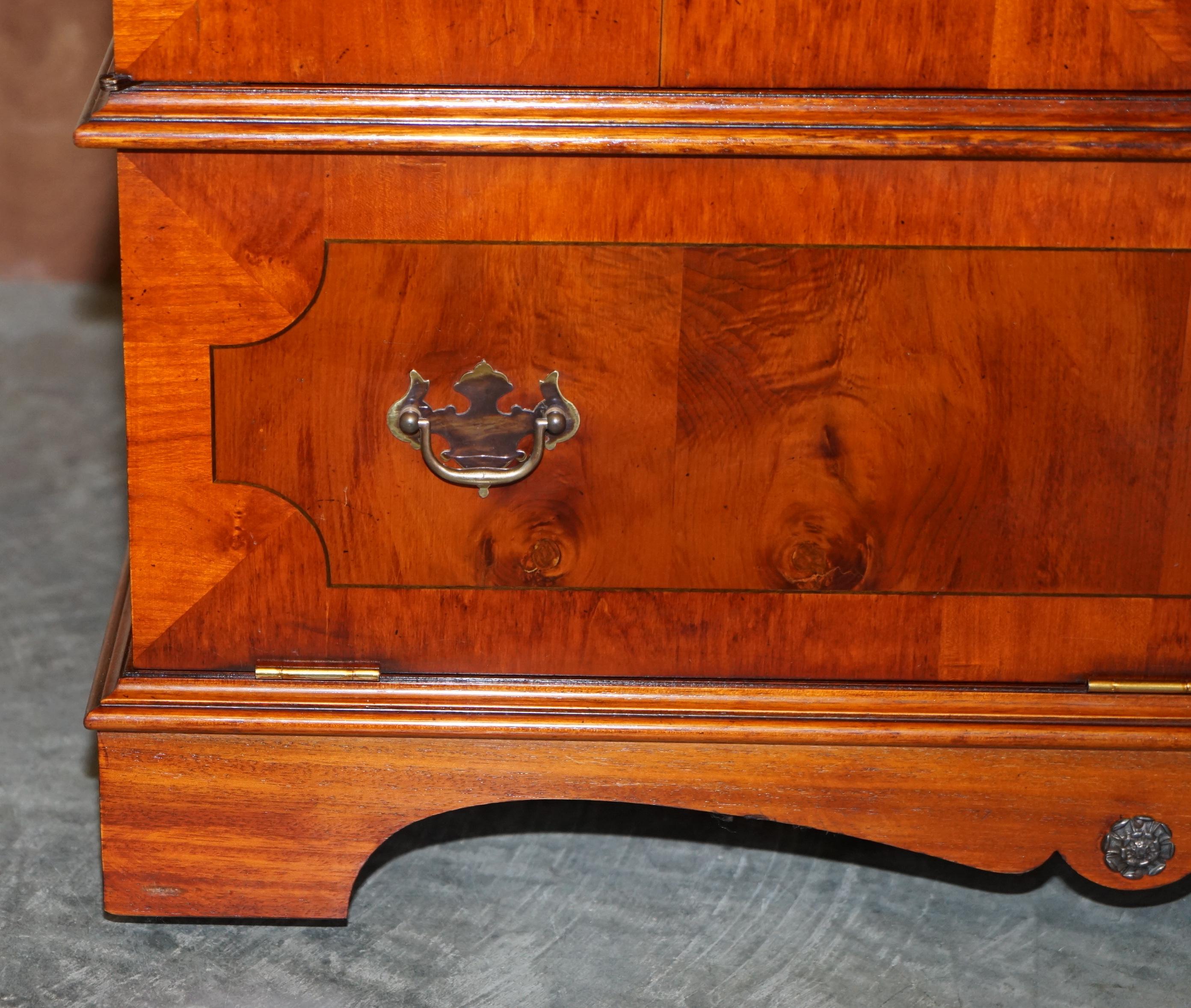 Art Deco Stunning Burr Yew Wood TV Media Cupboard Designed to House Television & Boxes For Sale