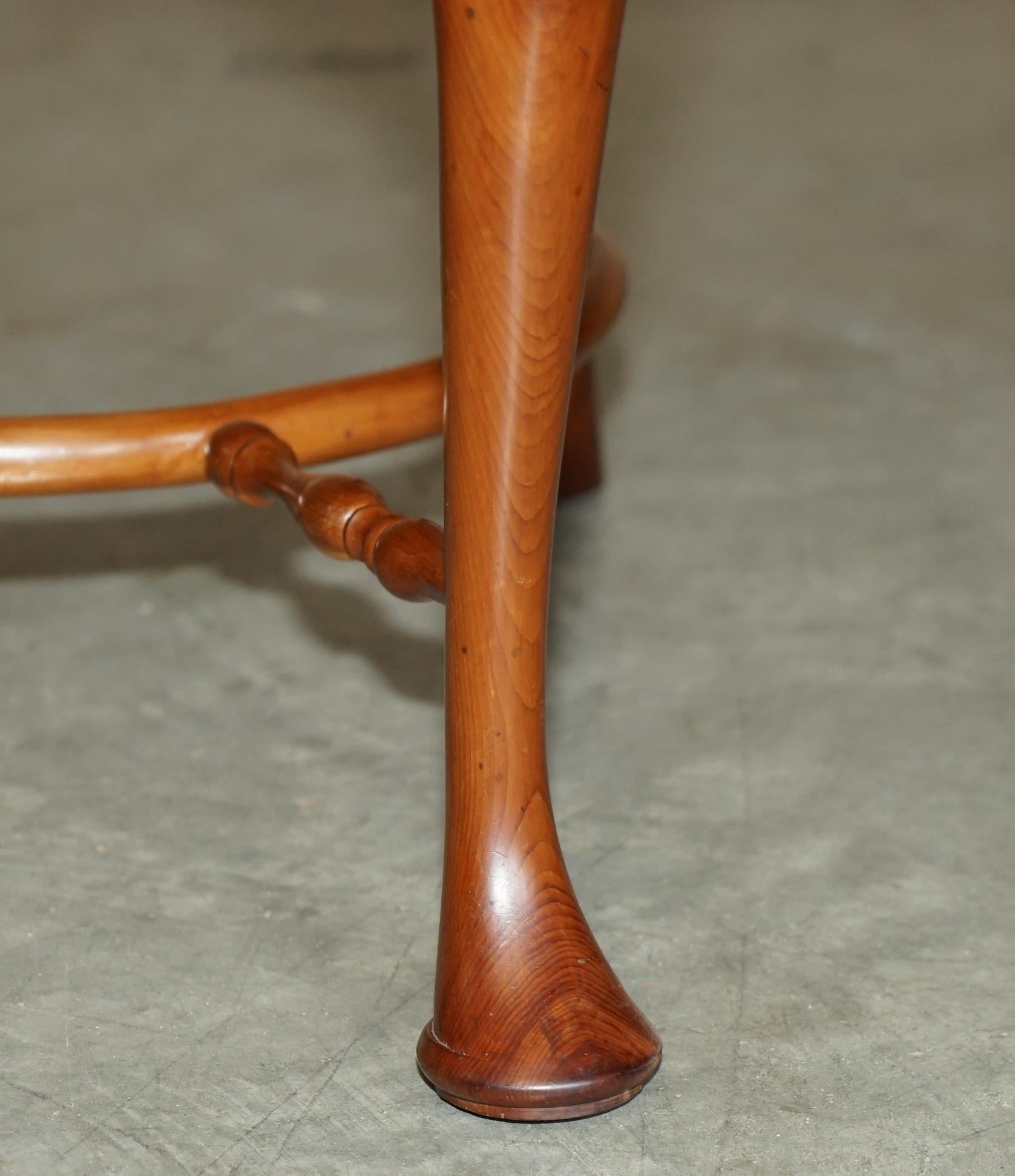 Stunning Burr Yew Wood Vintage Three Legged Stool Very Decorative Timber Grain For Sale 3