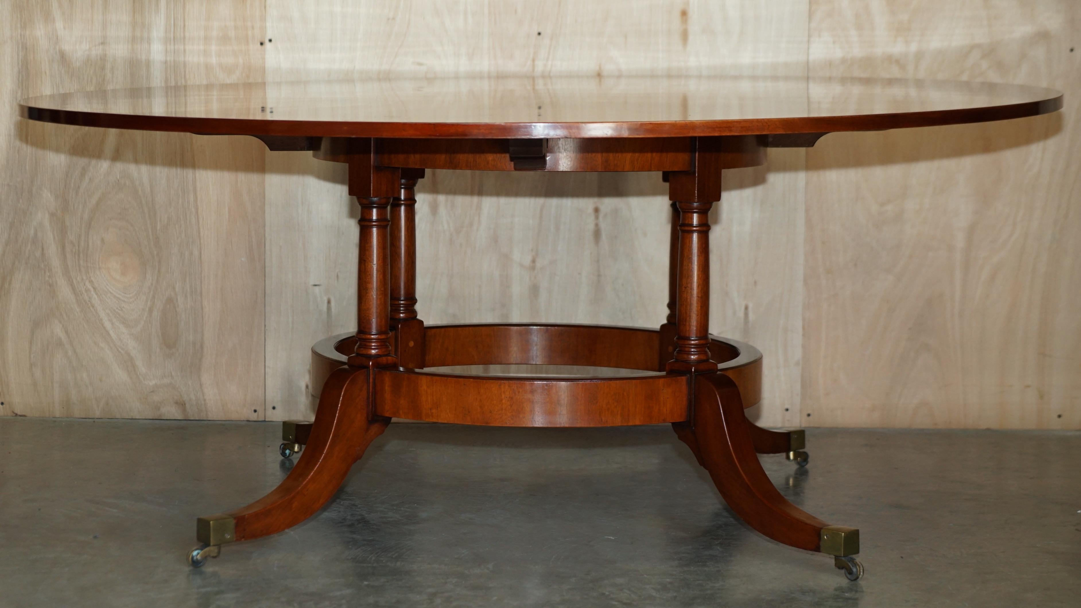 Art Deco Stunning Burr Yew Wood & Walnut Large Round Dining Seats 8 People Nicely