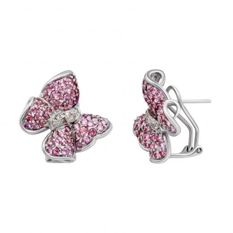 Atemberaubender Schmetterlings-Turmalin-Diamant  Weiß 14k Gold Ohrringe für Sie (Moderne) im Angebot