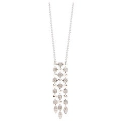Stunning Bvlgari 18 Karat White Gold Diamond Pendant Chain Necklace