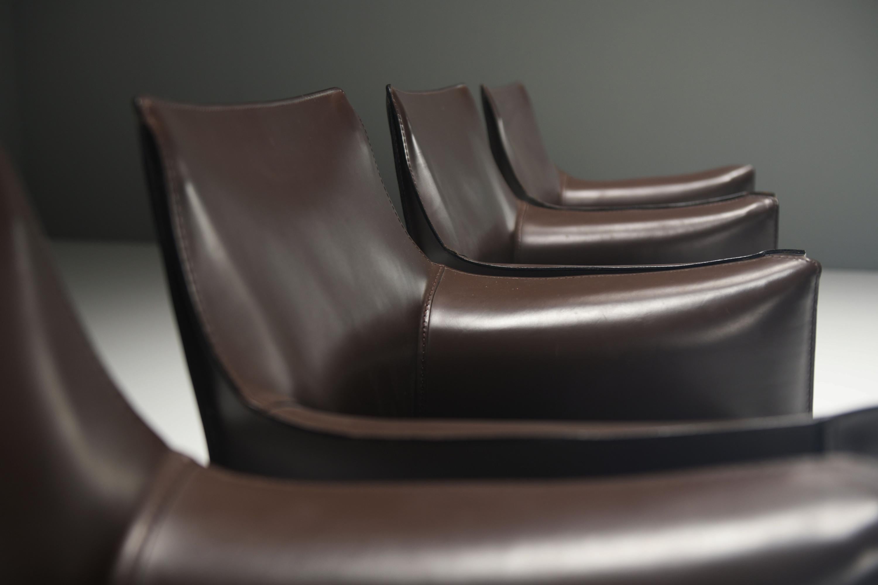 Atemberaubendes Cab 412 & 413-Set aus Tabakleder von Mario Bellini - CASSINA Italien (Leder) im Angebot