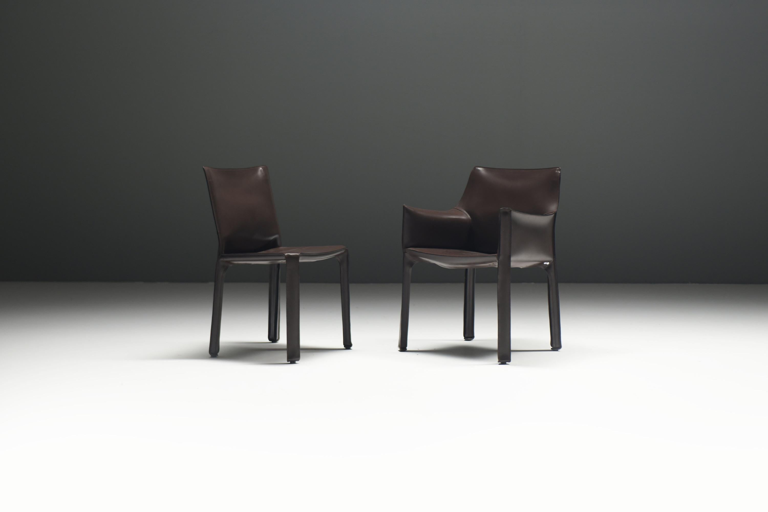 Atemberaubendes Cab 412 & 413-Set aus Tabakleder von Mario Bellini - CASSINA Italien im Angebot 2
