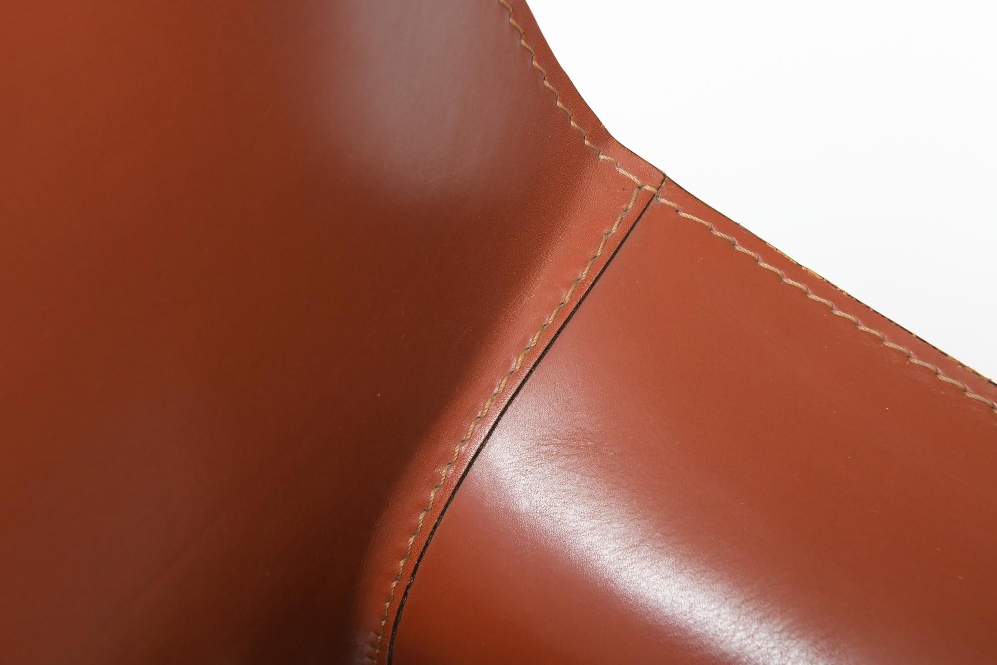 Stunning Cab 413 Dining Chairs in Burgundy Leather by Mario Bellini for Cassina 1