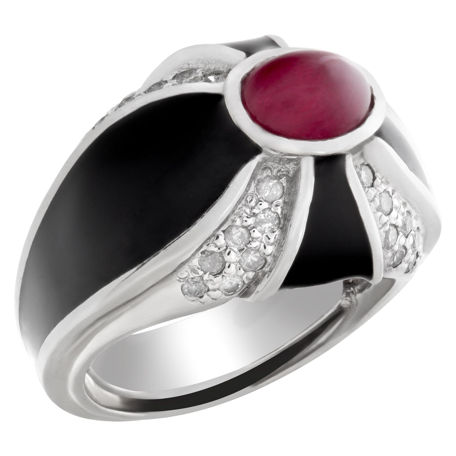black ruby engagement ring