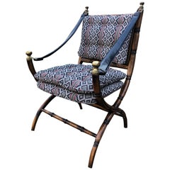 Stunning Campaign Style Chair with Faux Bamboo