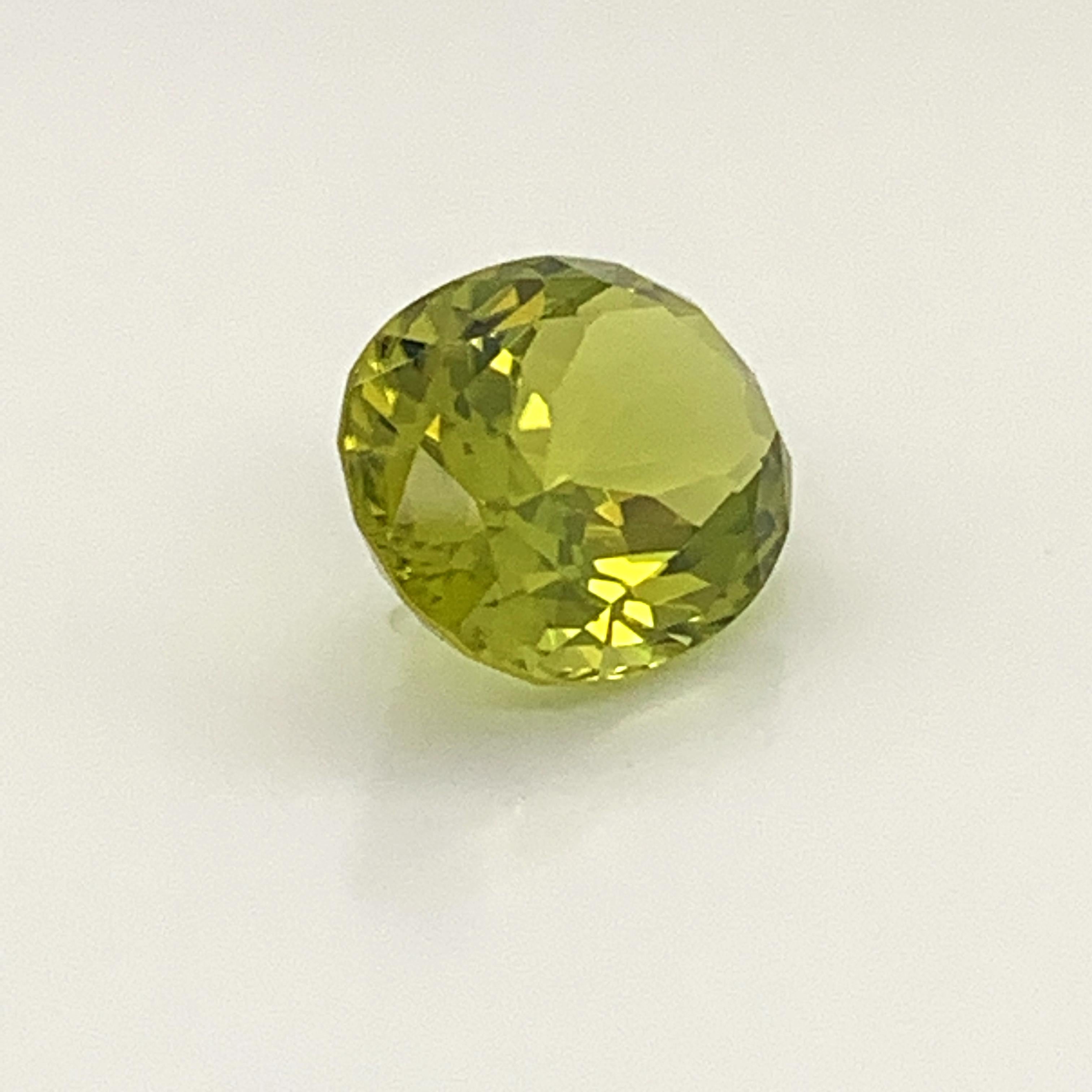 Oval Cut Stunning Canary Tourmaline 7.10 Carats, GRS Certified For Sale