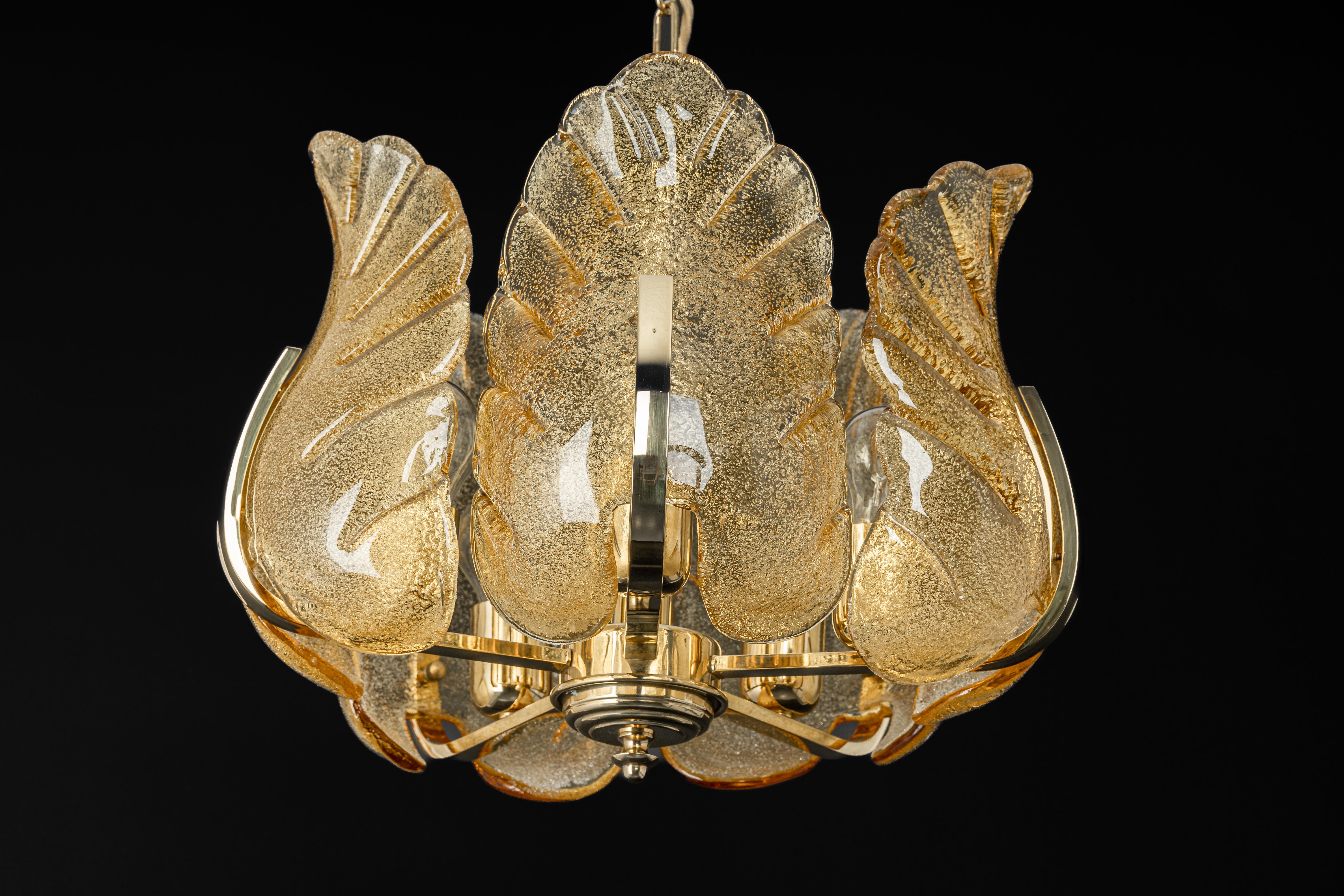 Stunning Carl Fagerlund Chandelier Murano Glass Leaves, 1960s For Sale 3