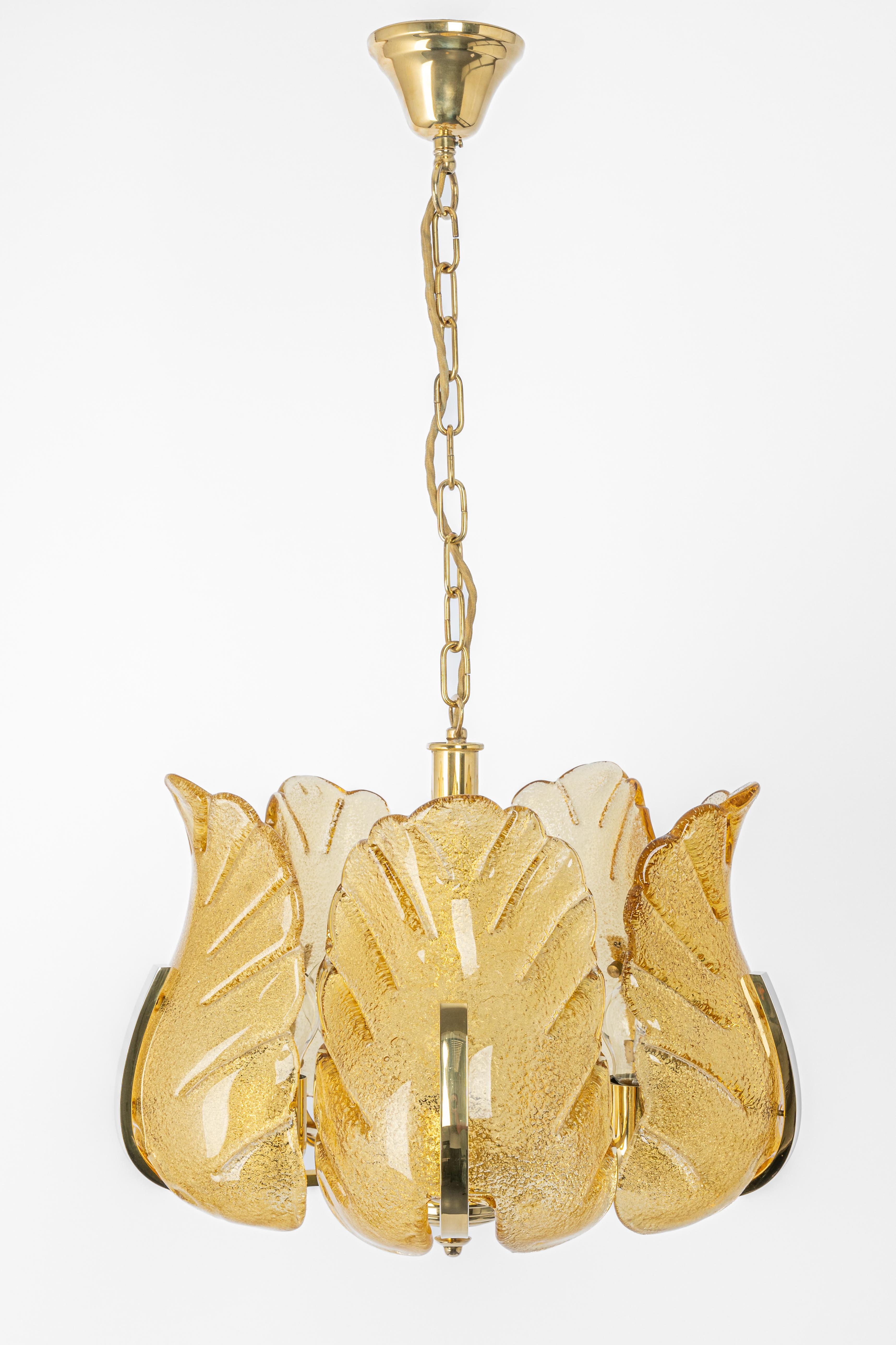 Stunning Carl Fagerlund Chandelier Murano Glass Leaves, 1960s 6