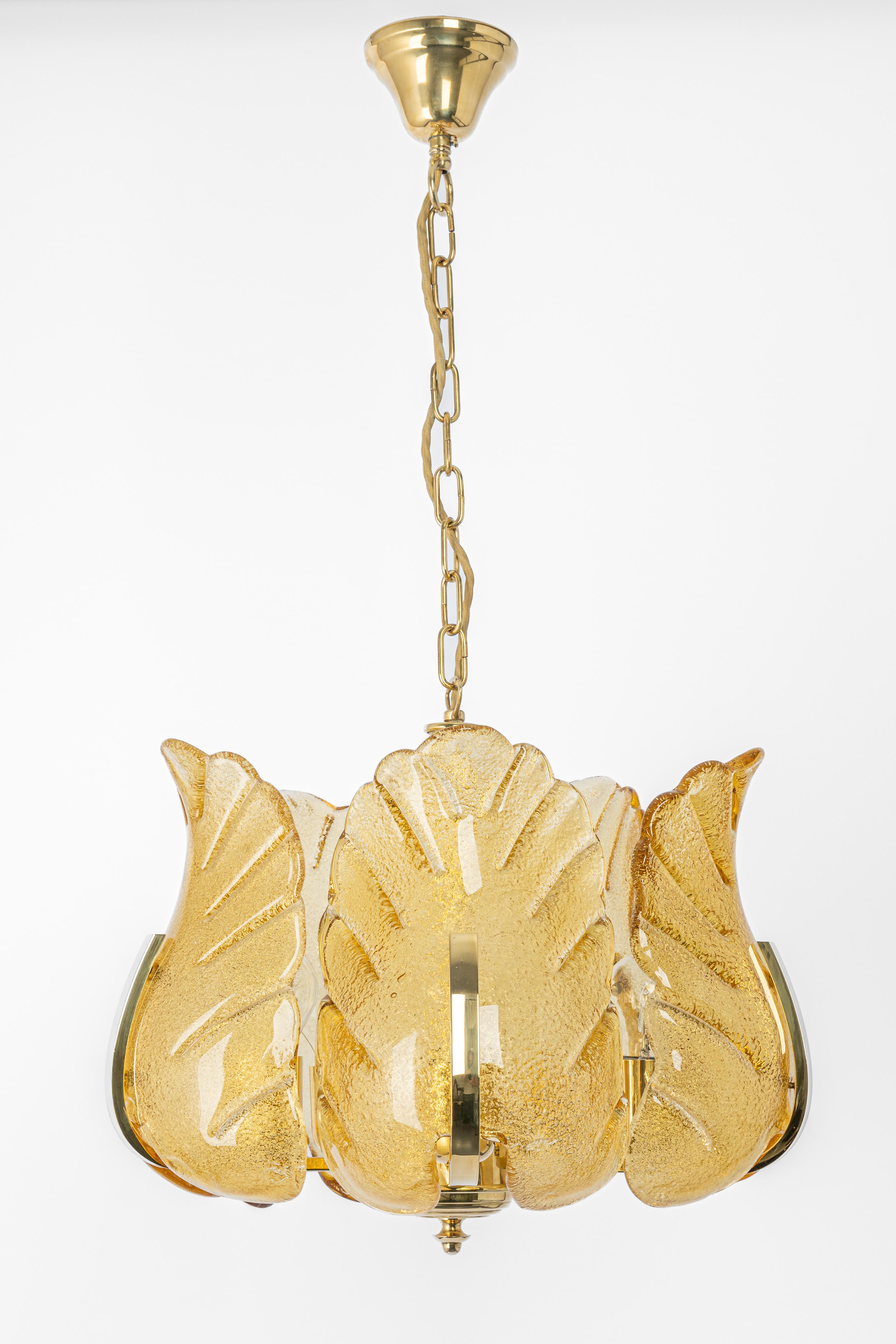Stunning Carl Fagerlund Chandelier Murano Glass Leaves, 1960s For Sale 7